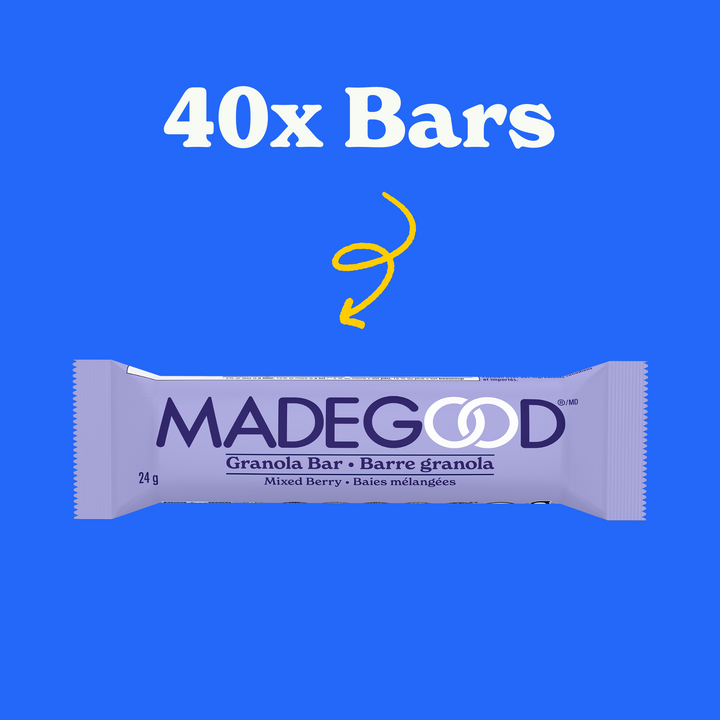 40 MadeGood mixed berry granola bars