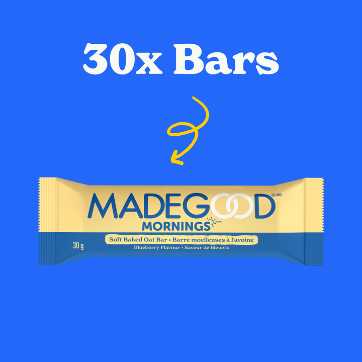 30 MadeGood mornings blueberry soft baked oat bars