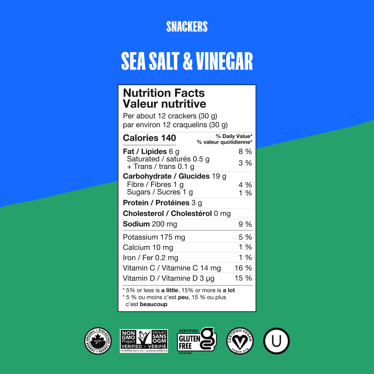 Snackers Sea Salt Organic Sweet Potato Crackers