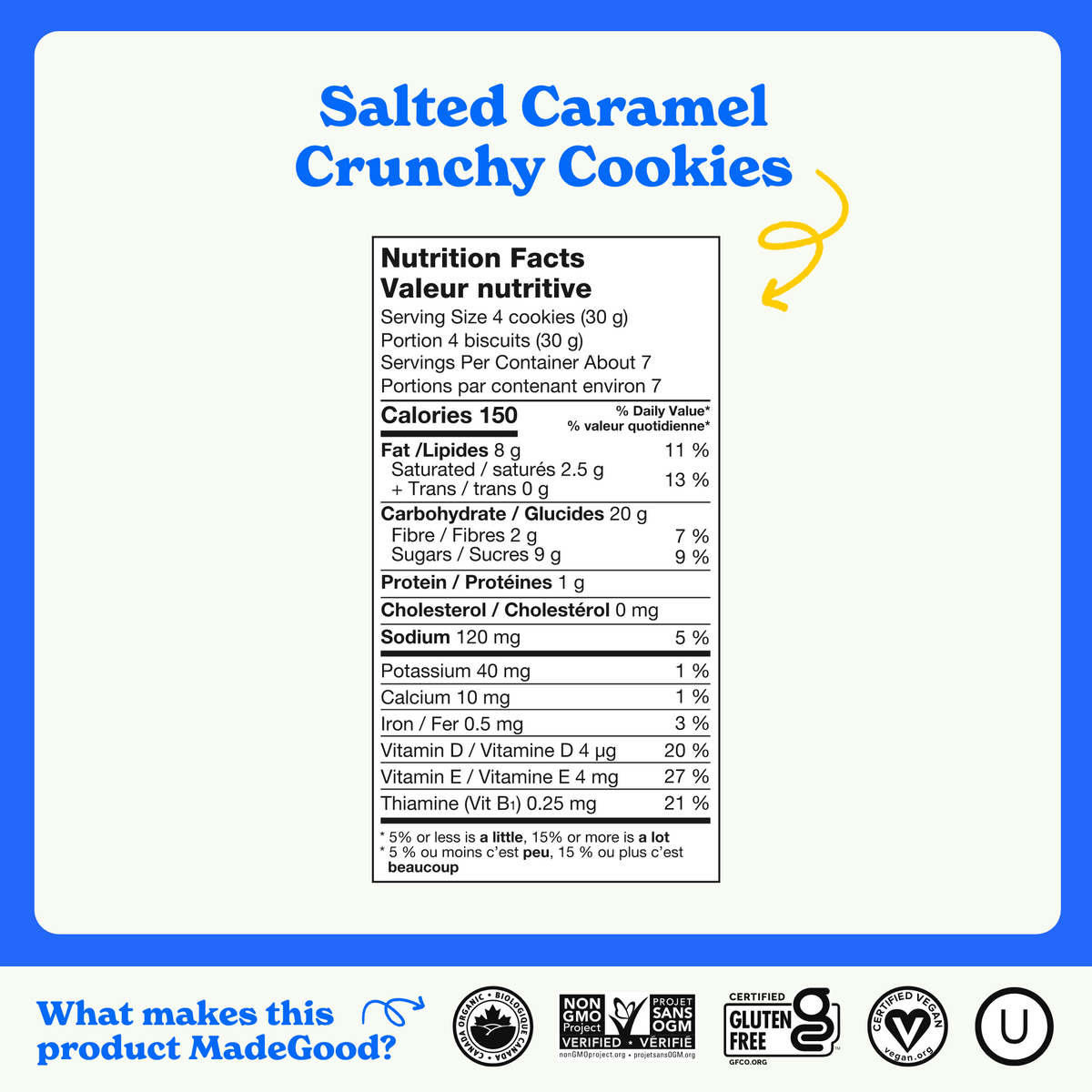 Nutrition facts: 150 calories per serving