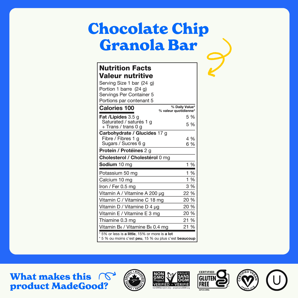 Nutrition facts: 100 calories per serving