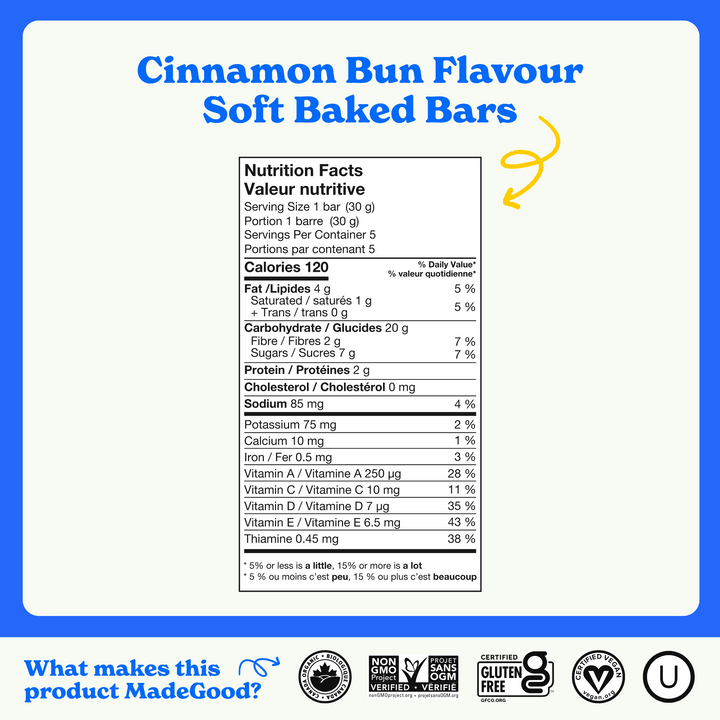 Mornings Cinnamon Bun Soft Baked Bars (30 Count)