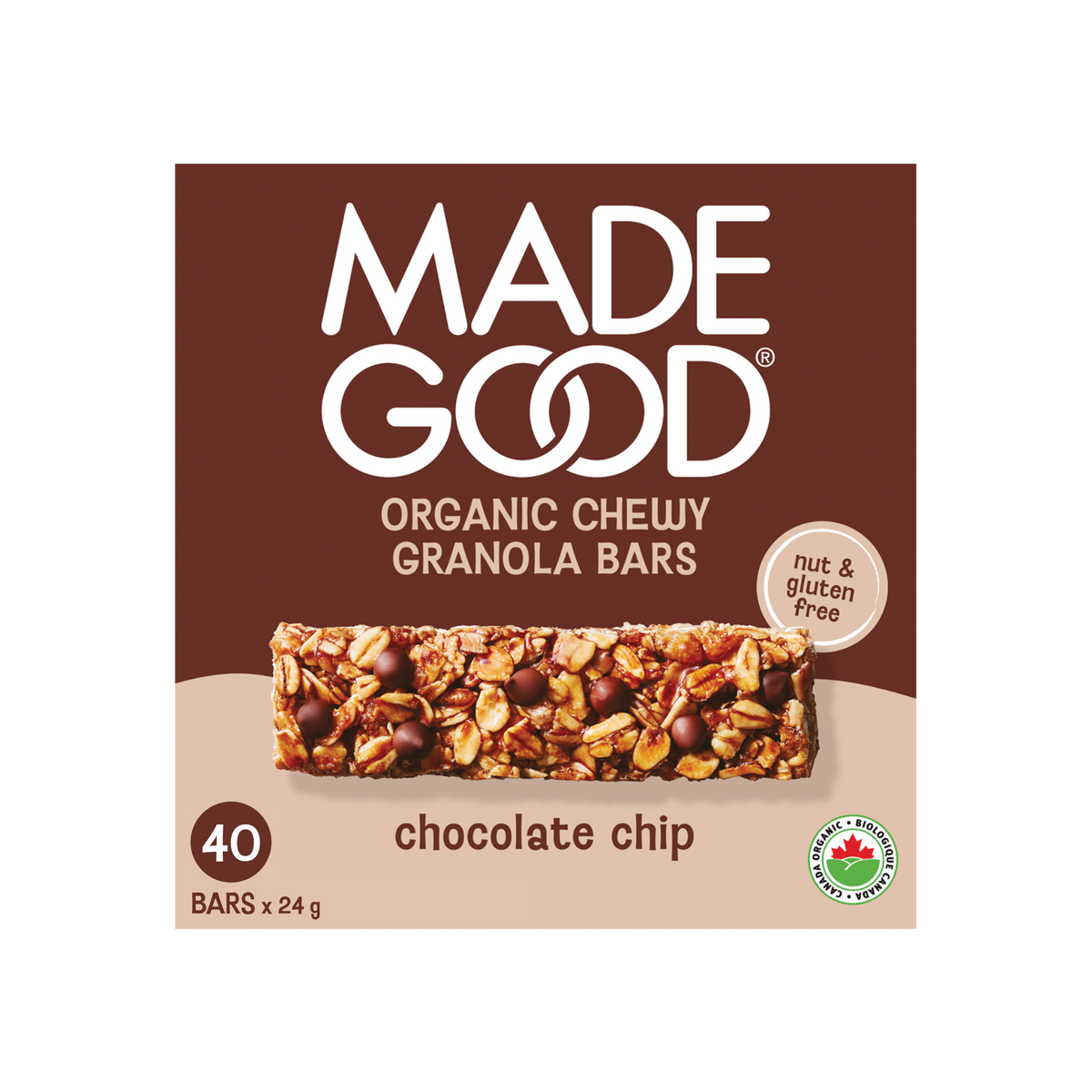 40 count of MadeGood chocolate chip granola bars