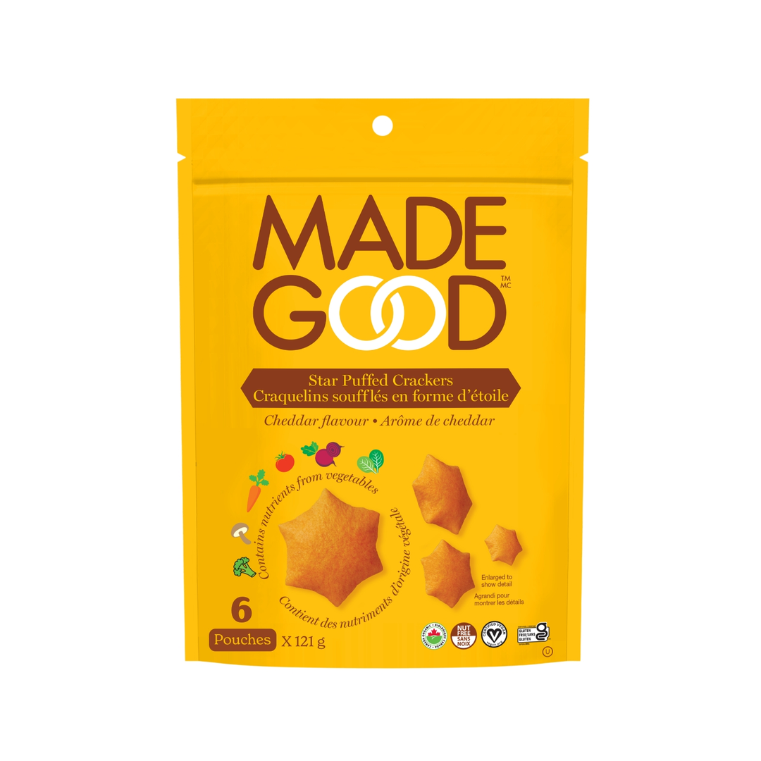 Crackers tile showing Cheddar Crackers 121 grams pouch