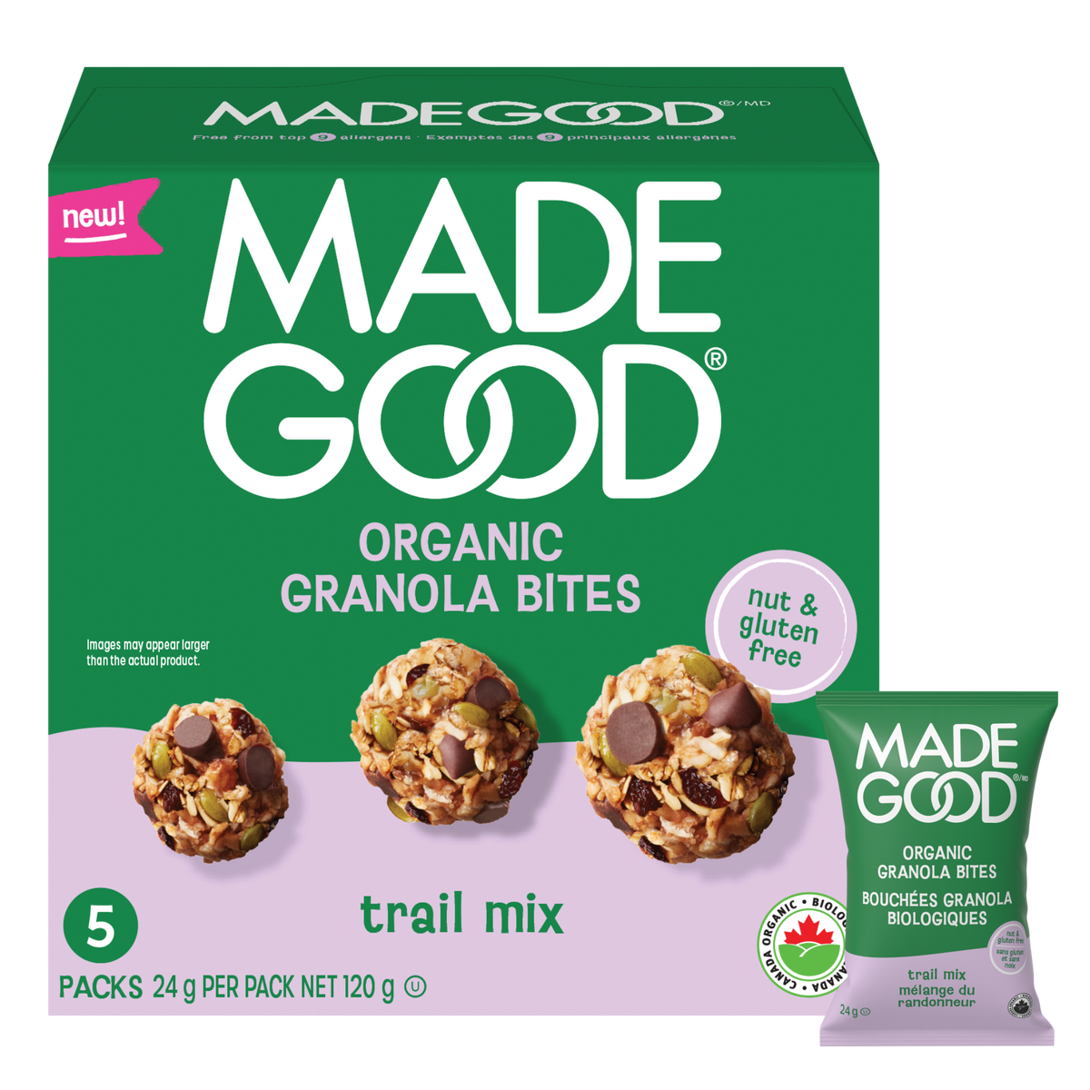 Bouchées de granola biologique aux fruits secs et graines