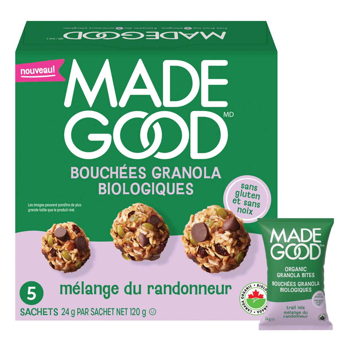 Bouchées de granola biologique aux fruits secs et graines