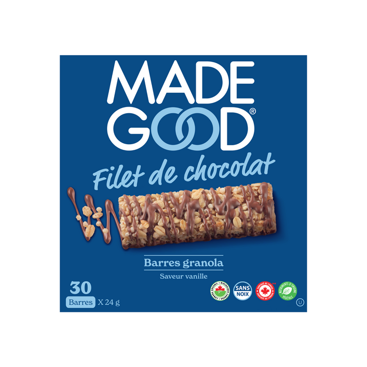 30 barres de MadeGood filet de chocolat barres granola en saveur vanille