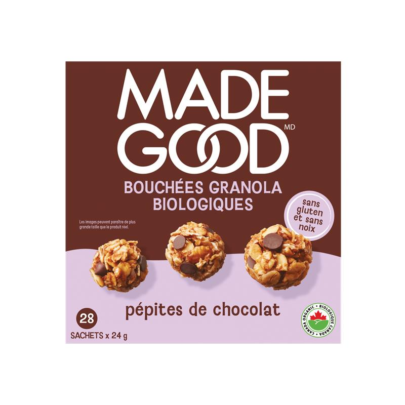 Bouchées Granola Pépites de chocolat Boîte de 28 sachets