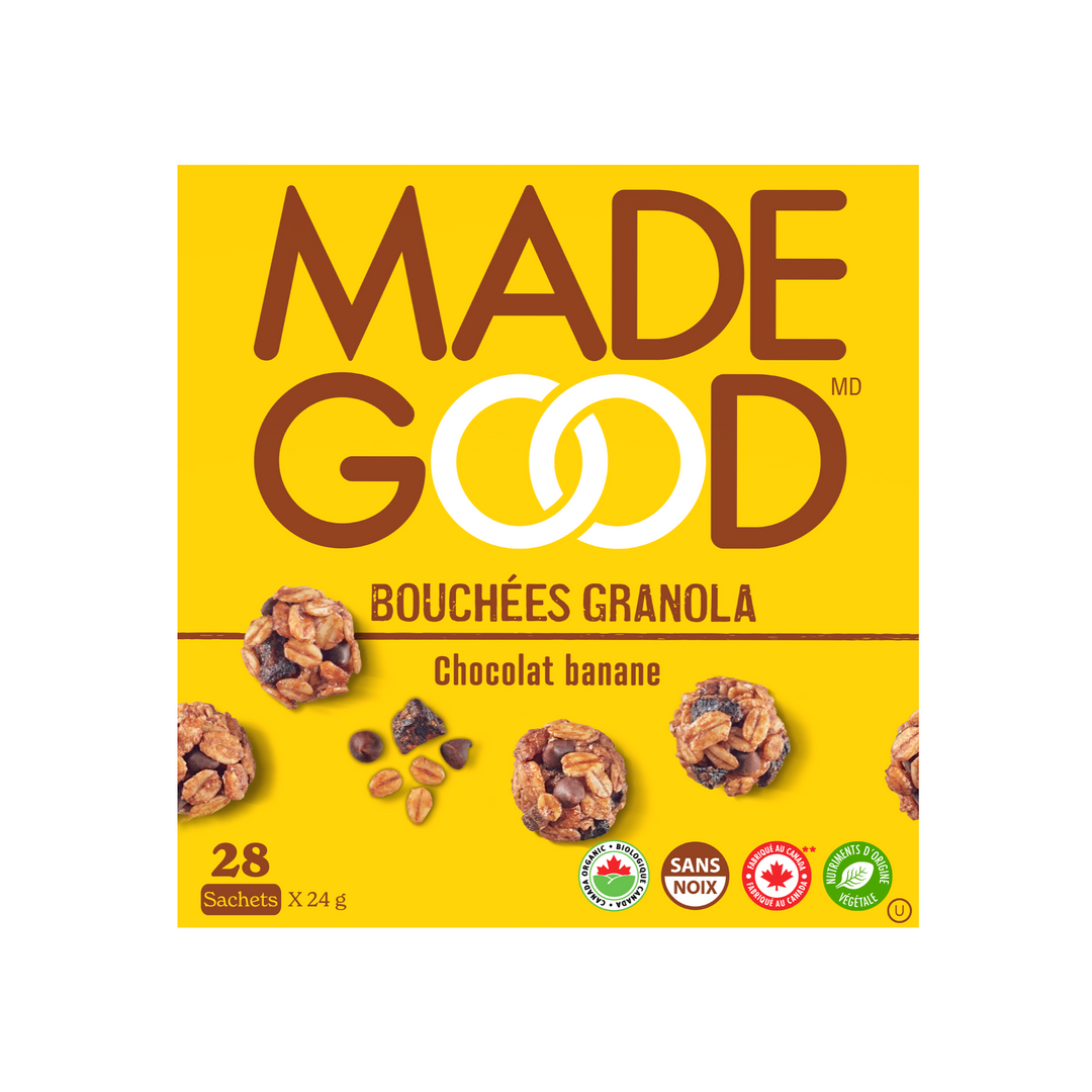 Bouchées Granola Chocolat banane Boîte de 28 sachets