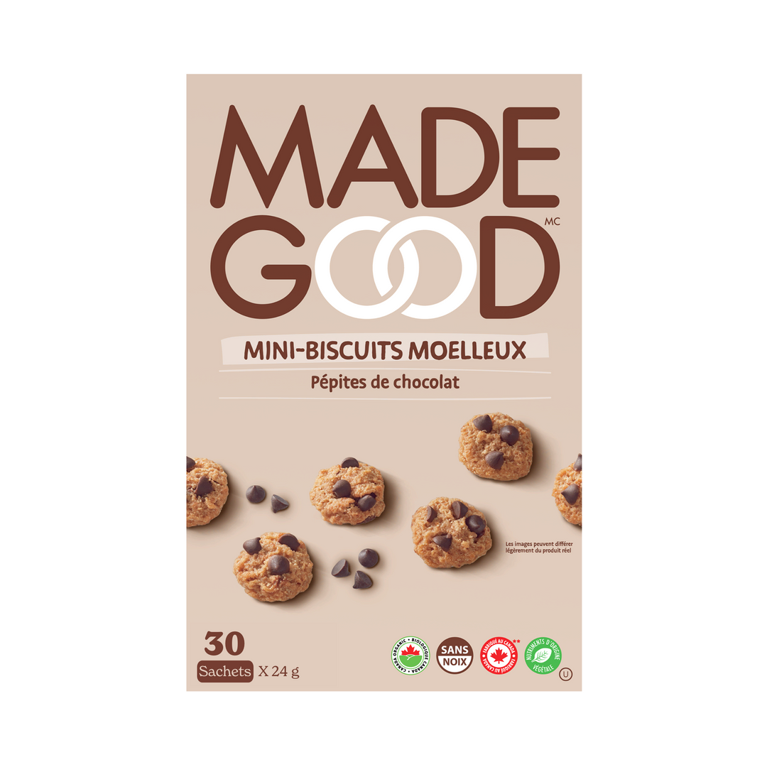 Mini-biscuits moelleux Pépites de chocolat Boîte de 30 sachets
