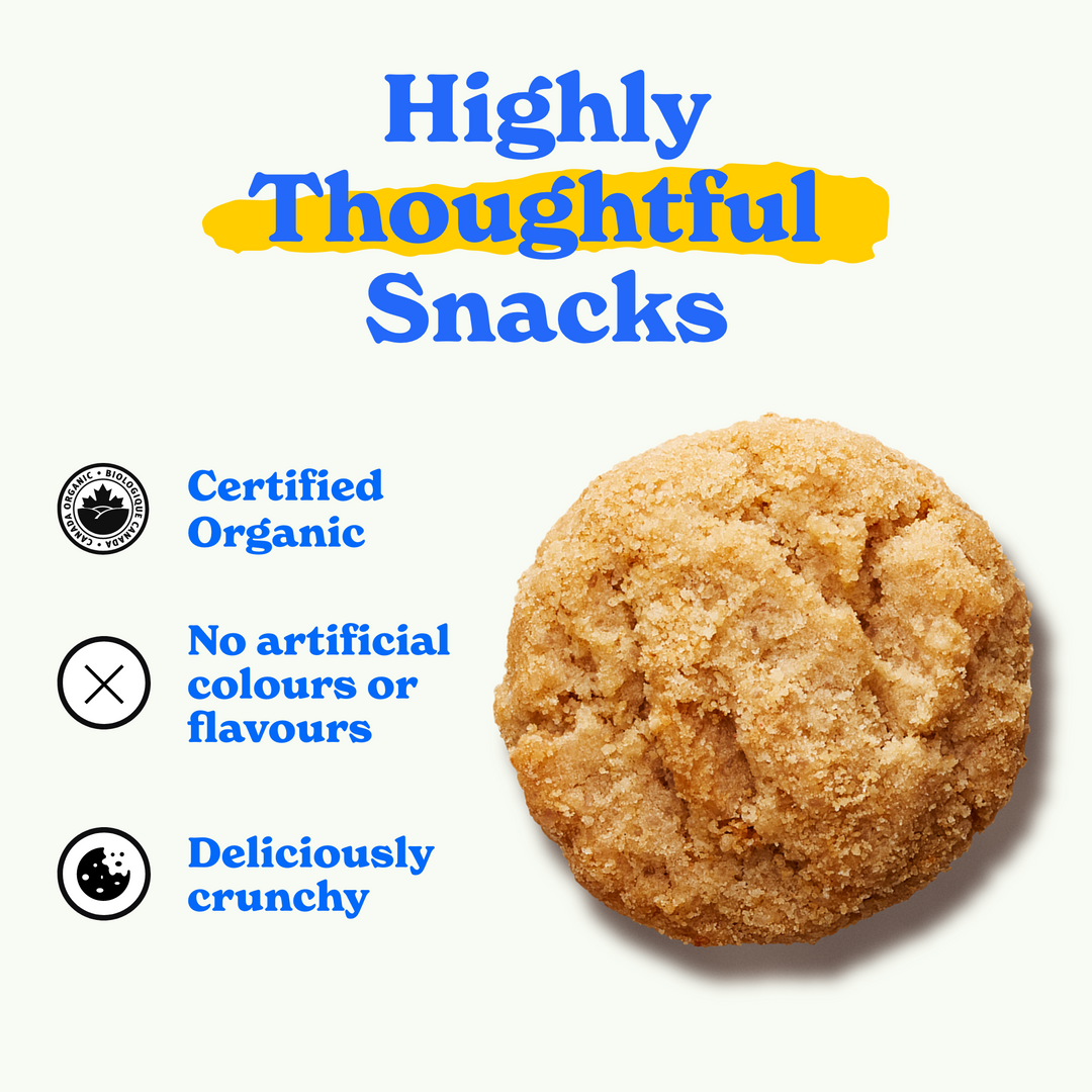 Highly thoughtful snacks: certified organic, no artificial colors or flavours, deliciously crunchy