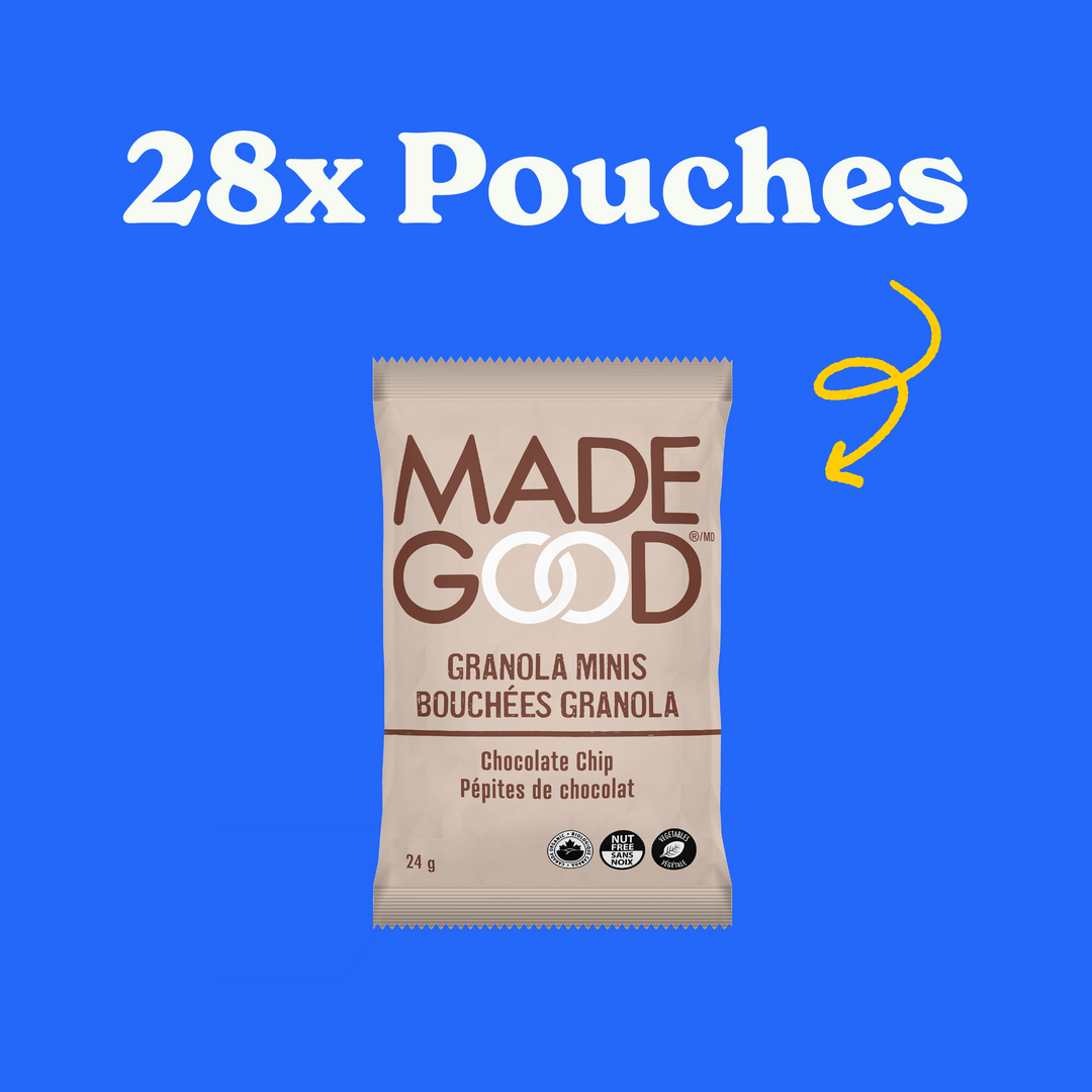28 pouches of MadeGood chocolate chip granola minis