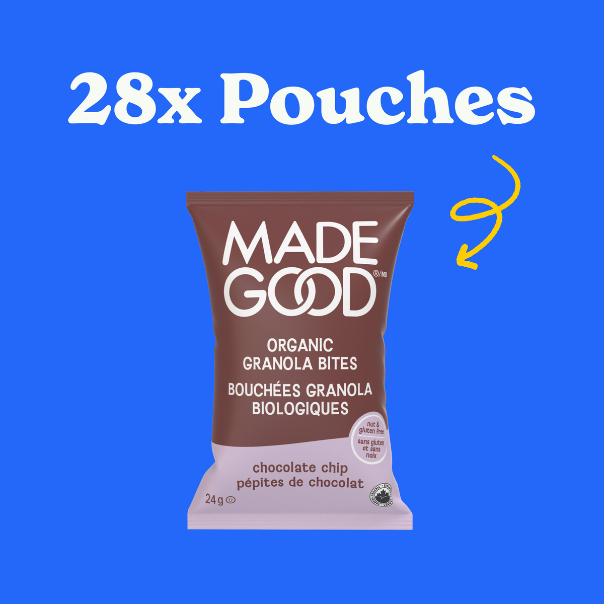 Bouchées Granola Pépites de chocolat Boîte de 28 sachets