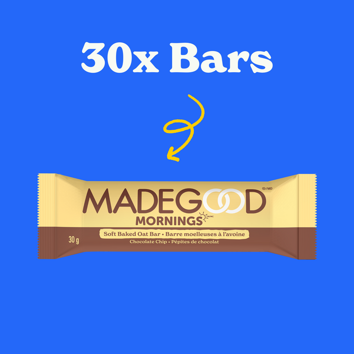 30 MadeGood mornings chocolate chip soft baked oat bars
