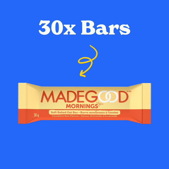 30 MadeGood mornings cinnamon bun soft baked oat bars