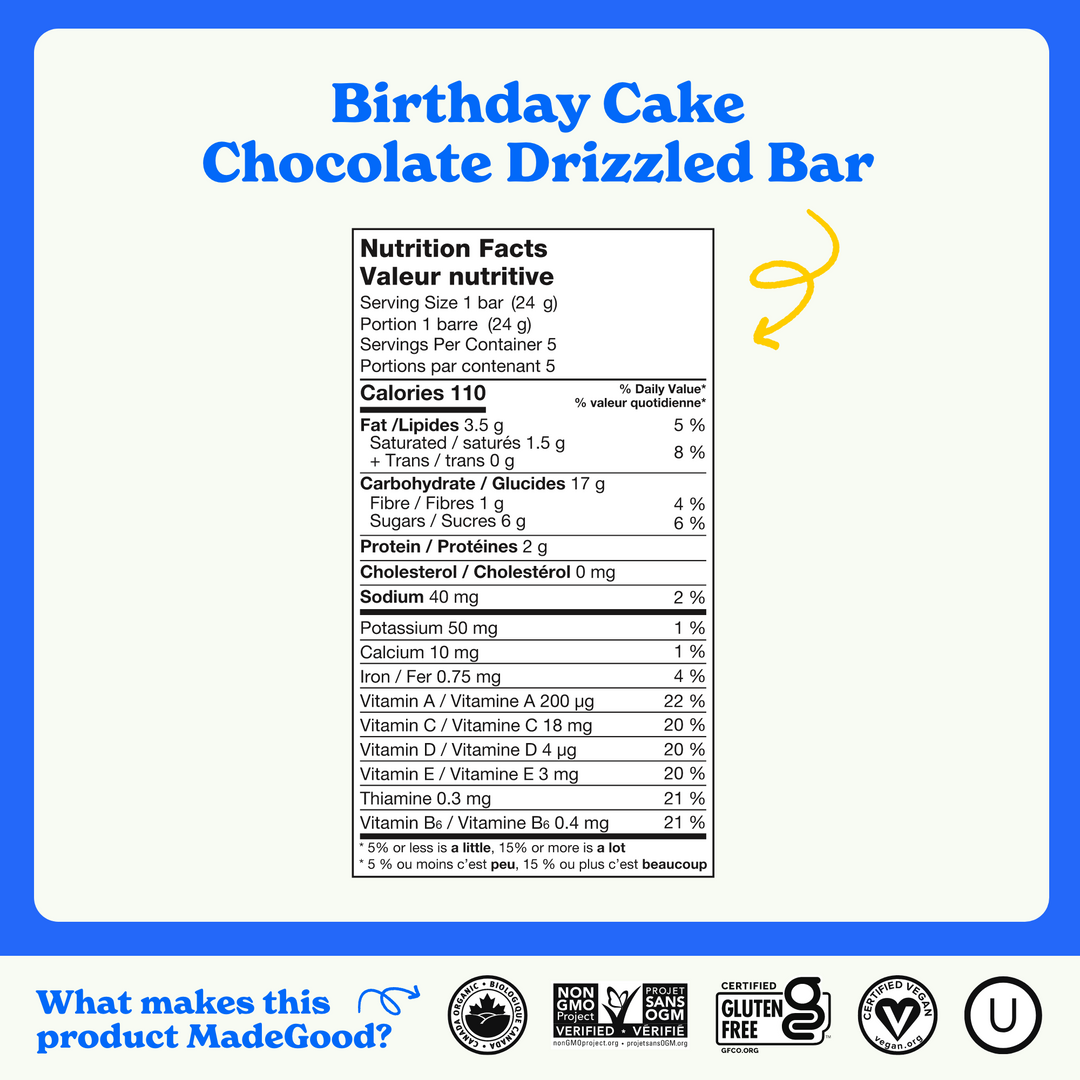 Birthday Cake Drizzled Granola Bars (30 Count)