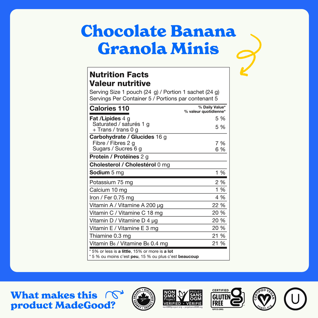 Bouchées Granola Chocolat banane Boîte de 28 sachets