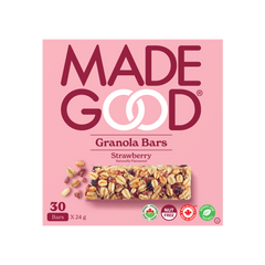 A box of MadeGood strawberry granola bars