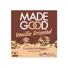 Box of MadeGood Vanilla Drizzled Granola Bites in Cookies & Creme