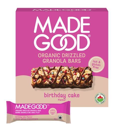 Birthday Cake Drizzled Granola Bars
