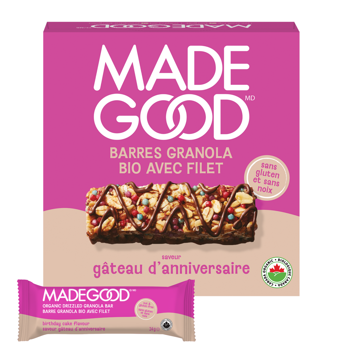  Barres granola arrosées de gâteau d'anniversaire