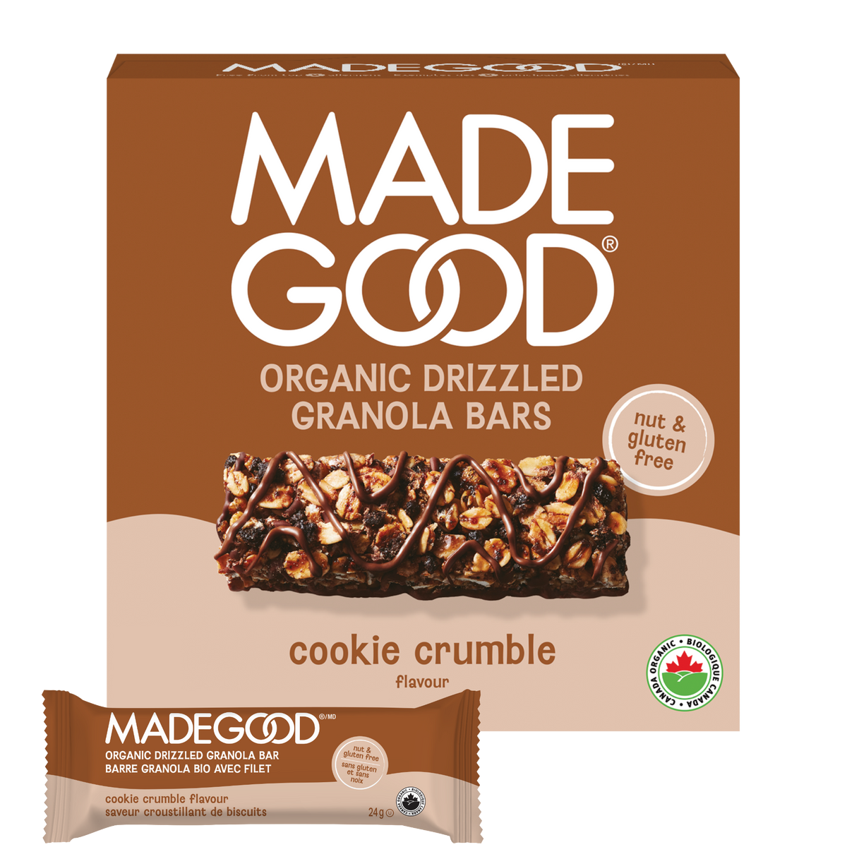 Barres granola avec filet de chocolat saveur Croustillant de biscuits Boîte de 30 barres