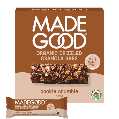Cookie Crumble Drizzled Granola Bars
