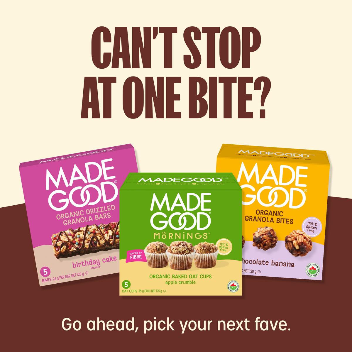 MadeGood Barres moelleuses à l'avoine Pépites de chocolat Boîte de 30 barres