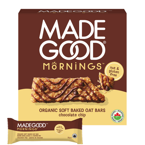 MadeGood Barres moelleuses à l'avoine Pépites de chocolat Boîte de 30 barres