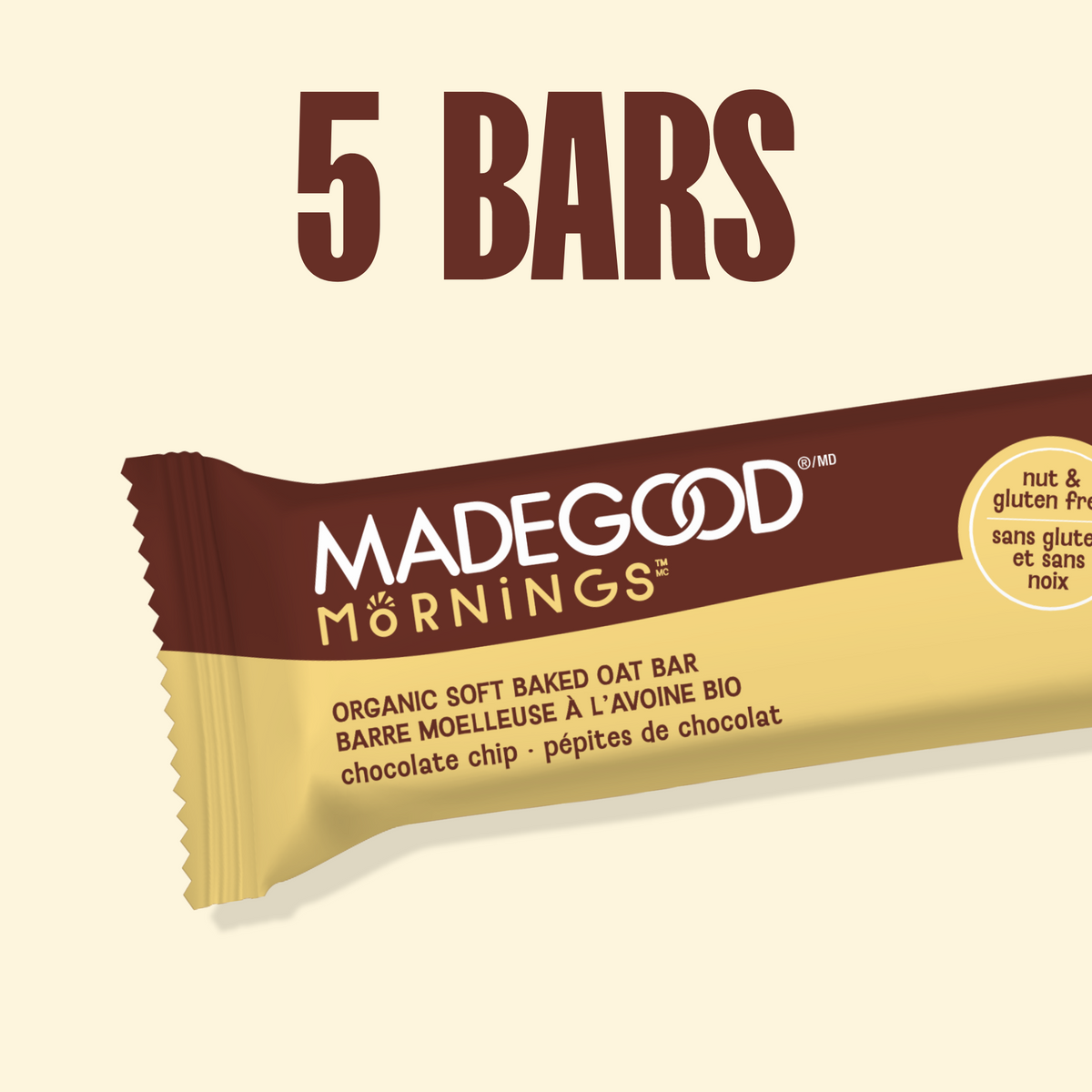 MadeGood Barres moelleuses à l'avoine Pépites de chocolat Boîte de 30 barres