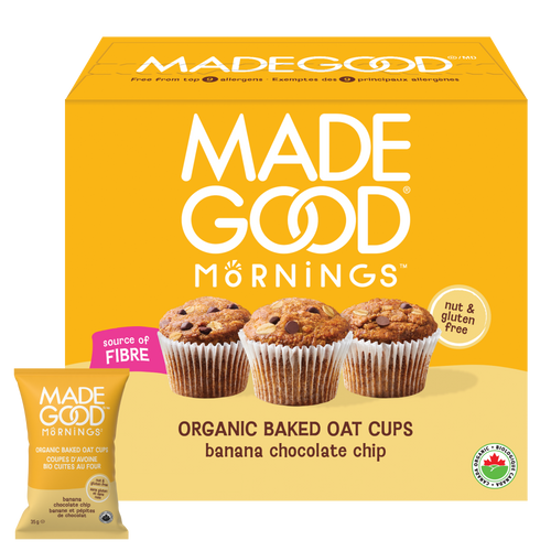 Banana Chocolate Chip Organic Baked Oat Cups