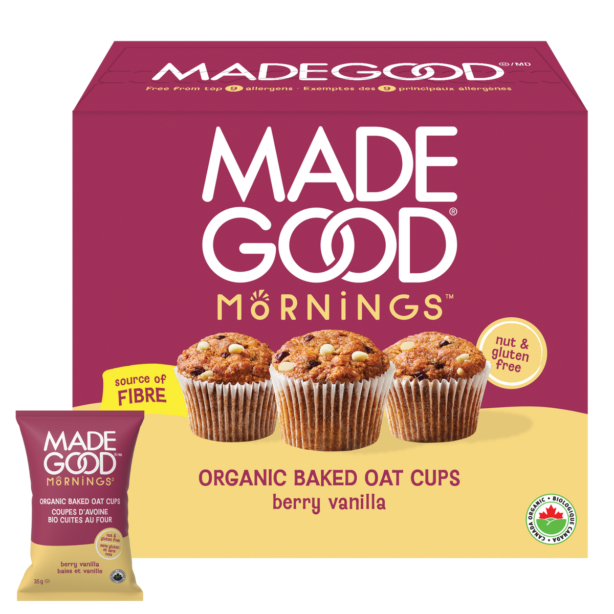 Berry Vanilla Organic Baked Oat Cups
