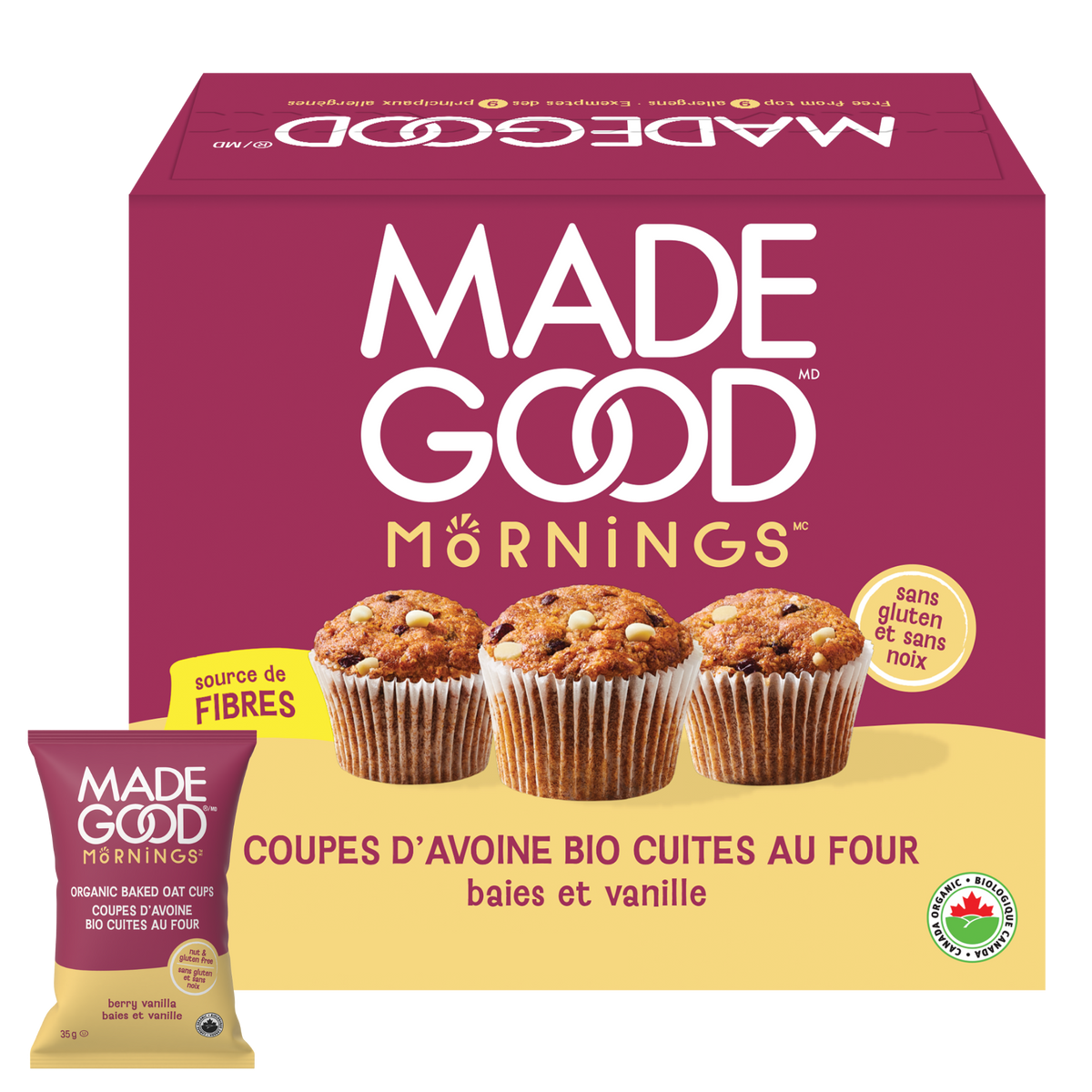 Berry Vanilla Organic Baked Oat Cups
