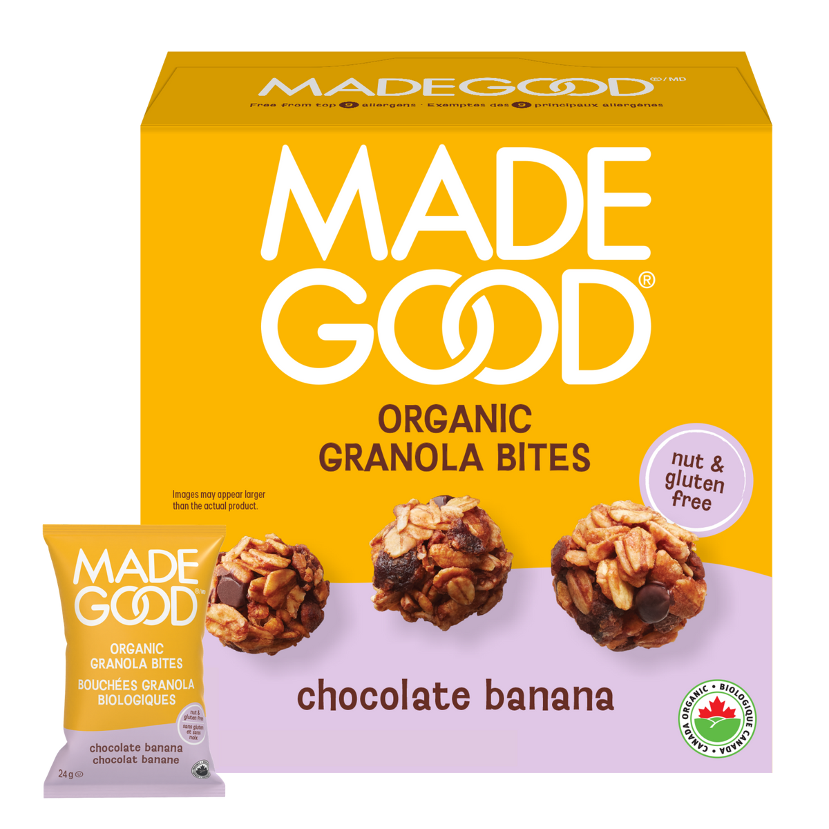 Bouchées Granola Chocolat banane Boîte de 28 sachets