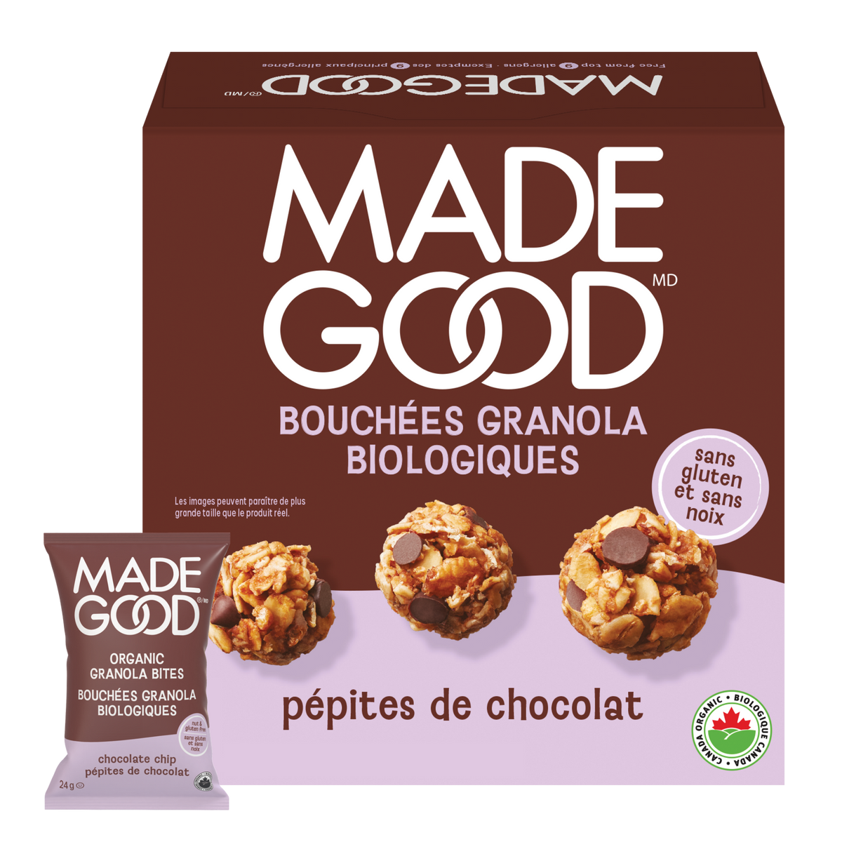 Bouchées Granola Pépites de chocolat Boîte de 28 sachets