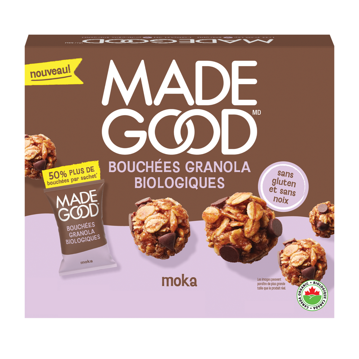 Bouchées de granola bio au moka