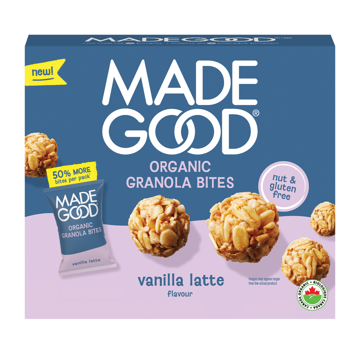 Bouchées de granola bio au latte à la vanille