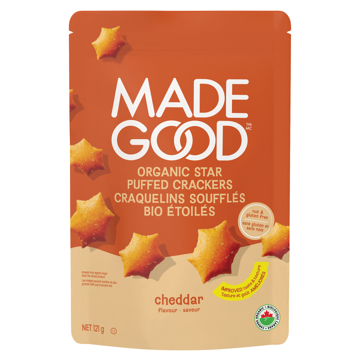 Craquelins soufflés en forme d’étoile Arôme de cheddar Sachets de 6 sachets