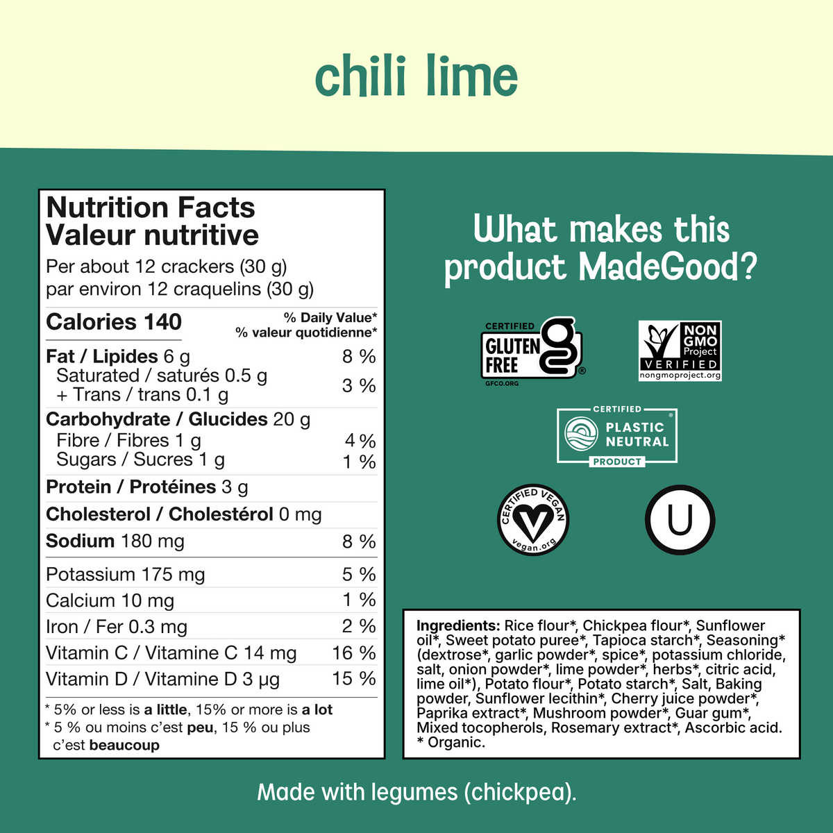Snackers Chili Lime Organic Sweet Potato Crackers