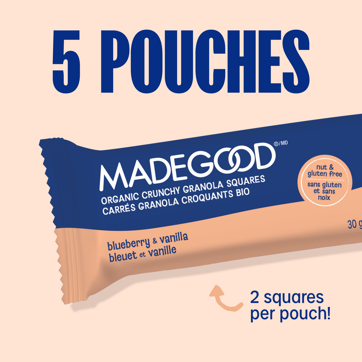 Crunchy Granola Squares - Blueberry & Vanilla