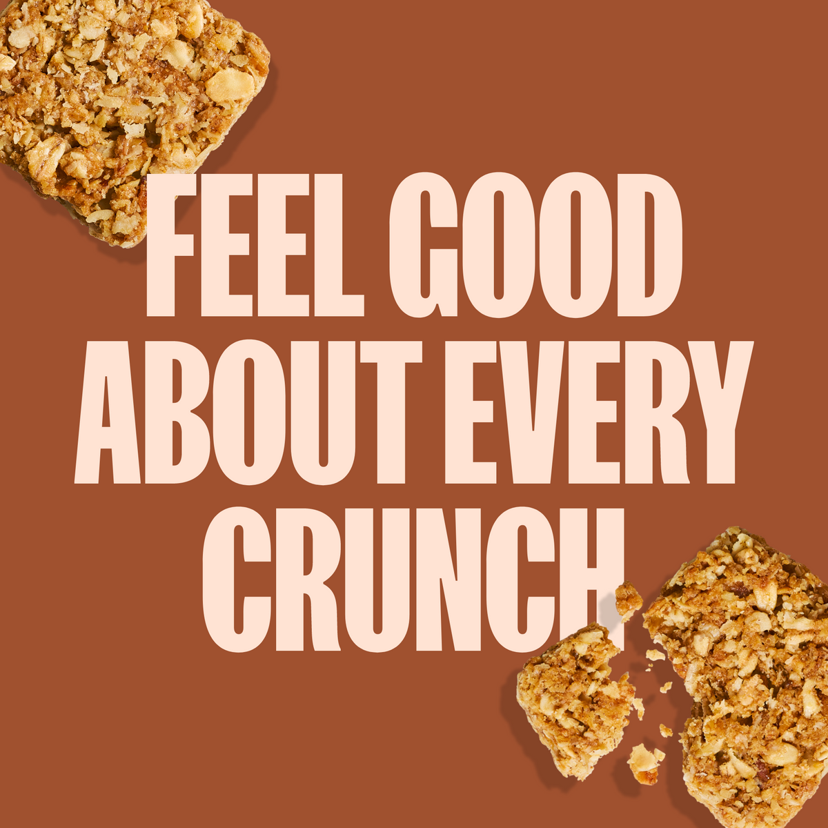 Carrés de granola croustillants - Cannelle douce et sel marin