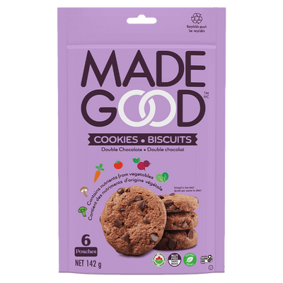 Image of 6 count Double Chocolate Cookies, 142 grams per pouch.